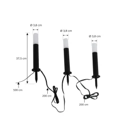 Lindby Terrassebelysning|Sokkellamper > Smart LED-sokkellampe Elvor, CCT, RGB, Tuya, 3 enheder