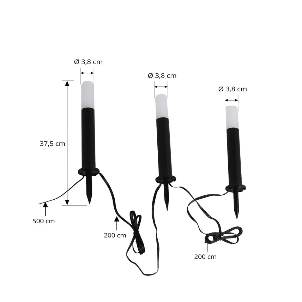 Lindby Terrassebelysning|Sokkellamper > Smart LED-sokkellampe Elvor, CCT, RGB, Tuya, 3 enheder
