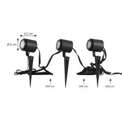 Lindby Udendørs Spot > Smart LED udendørsspot Nymo, CCT, RGB, Tuya, sæt med 3 stk