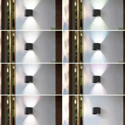 Lindby Væglamper|Terrassebelysning > Smart LED udendørs væglampe Dara grå rund CCT RGB Tuya