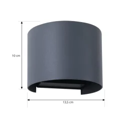 Lindby Væglamper|Terrassebelysning > Smart LED udendørs væglampe Dara grå rund CCT RGB Tuya