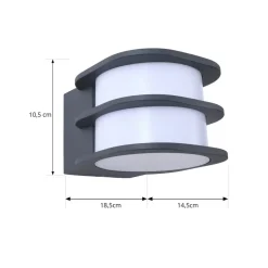 Lindby Væglamper > Smart LED udendørs væglampe Fyra, rund, CCT, RGB, Tuya