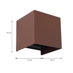 Lindby Terrassebelysning|Væglamper > Smart LED udendørs væglampe Dara rust kantet CCT RGB Tuya