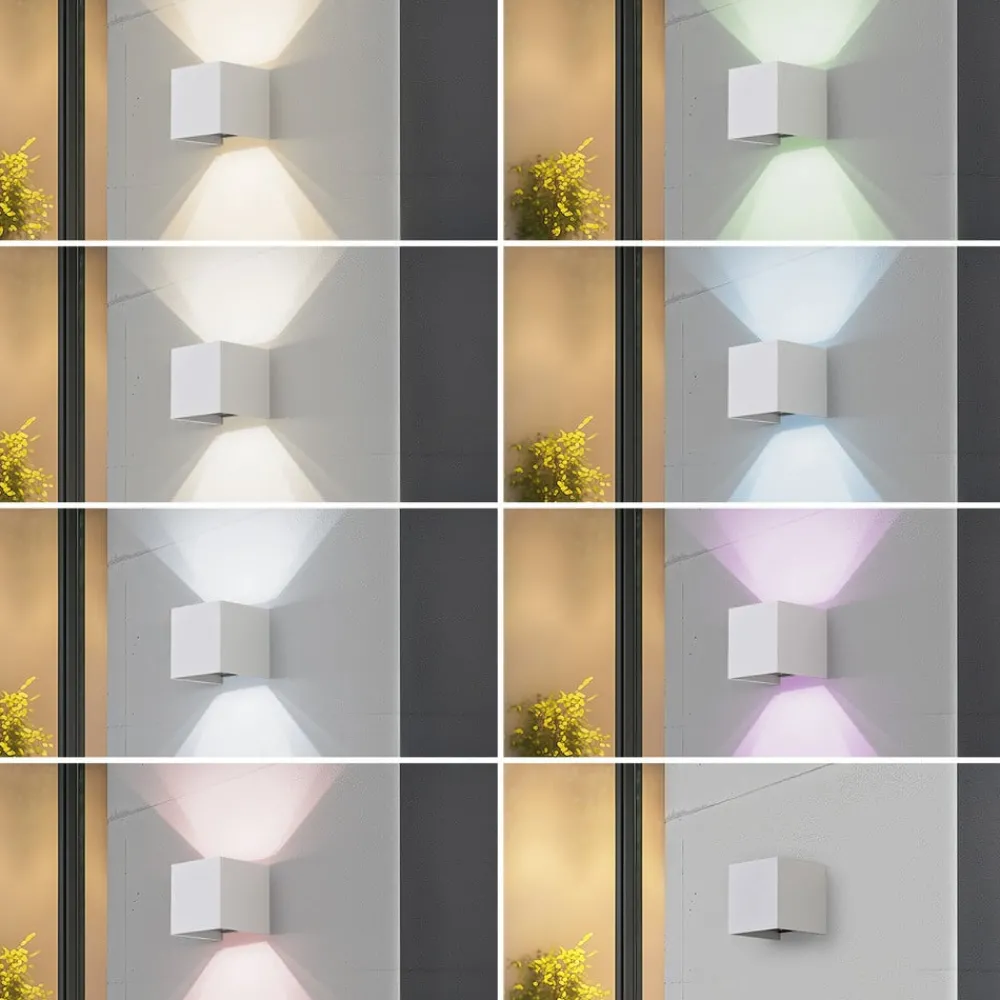 Lindby Terrassebelysning|Væglamper > Smart udendørs LED-væglampe Dara, 10 cm, hvid, CCT Tuya