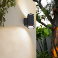 Lindby Solcellelamper|Terrassebelysning > Smart udendørs LED-væglampe Valtin CCT RGB Tuya IP54