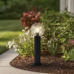 Lindby Terrassebelysning|Sokkellamper > sokkellampe Dangan, klar, højde 60 cm, glas, metal