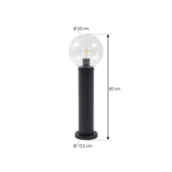 Lindby Terrassebelysning|Sokkellamper > sokkellampe Dangan, klar, højde 60 cm, glas, metal
