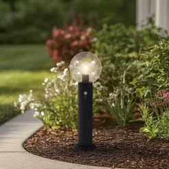 Lindby Sokkellamper Med Sensor > sokkellampe Dangan, klar, 60 cm, glas, sensor