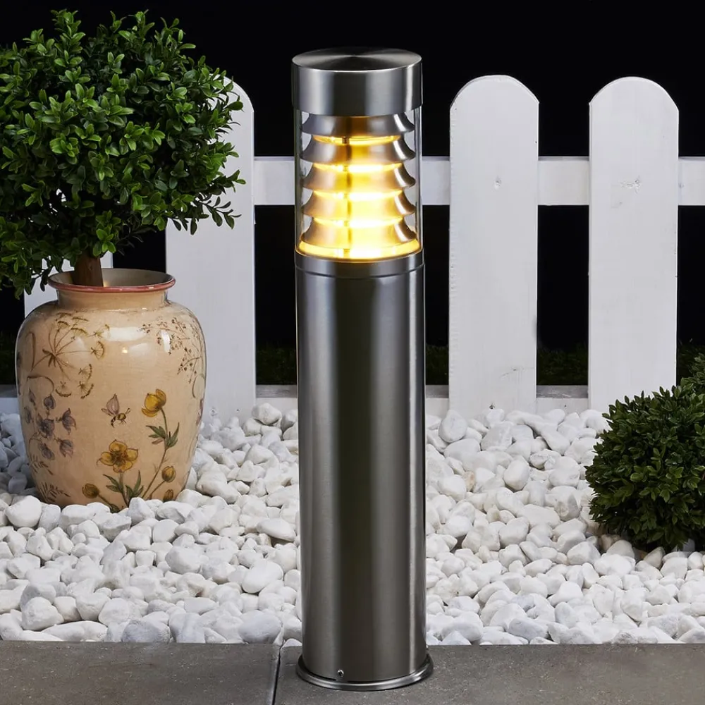 Terrassebelysning|Sokkellamper ^ Lindby sokkellampe Enja, 50 cm, stål, IP44, E27