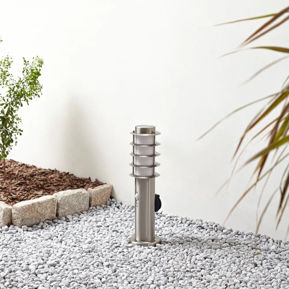 Lindby Sokkellamper Med Sensor|Sokkellamper > sokkellampe Hanja, sensor, stål, Ø 11,7 cm