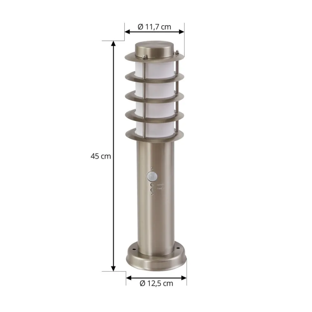 Lindby Sokkellamper Med Sensor|Sokkellamper > sokkellampe Hanja, sensor, stål, Ø 11,7 cm