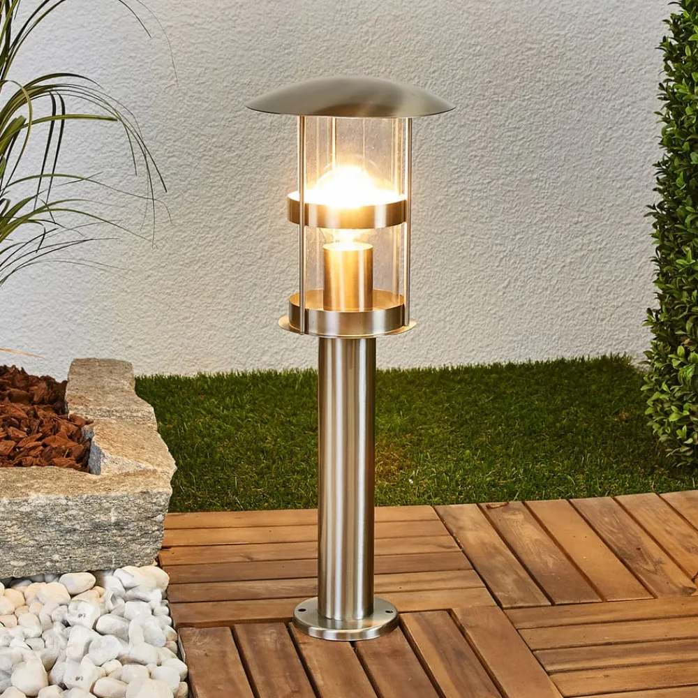 Lindby Terrassebelysning|Sokkellamper > Sokkellampe Noemi, grå, stål, 50 cm, IP44