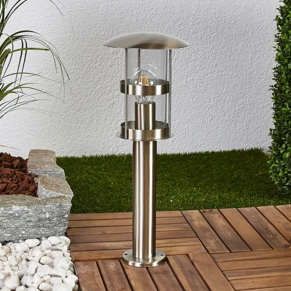 Lindby Terrassebelysning|Sokkellamper > Sokkellampe Noemi, grå, stål, 50 cm, IP44