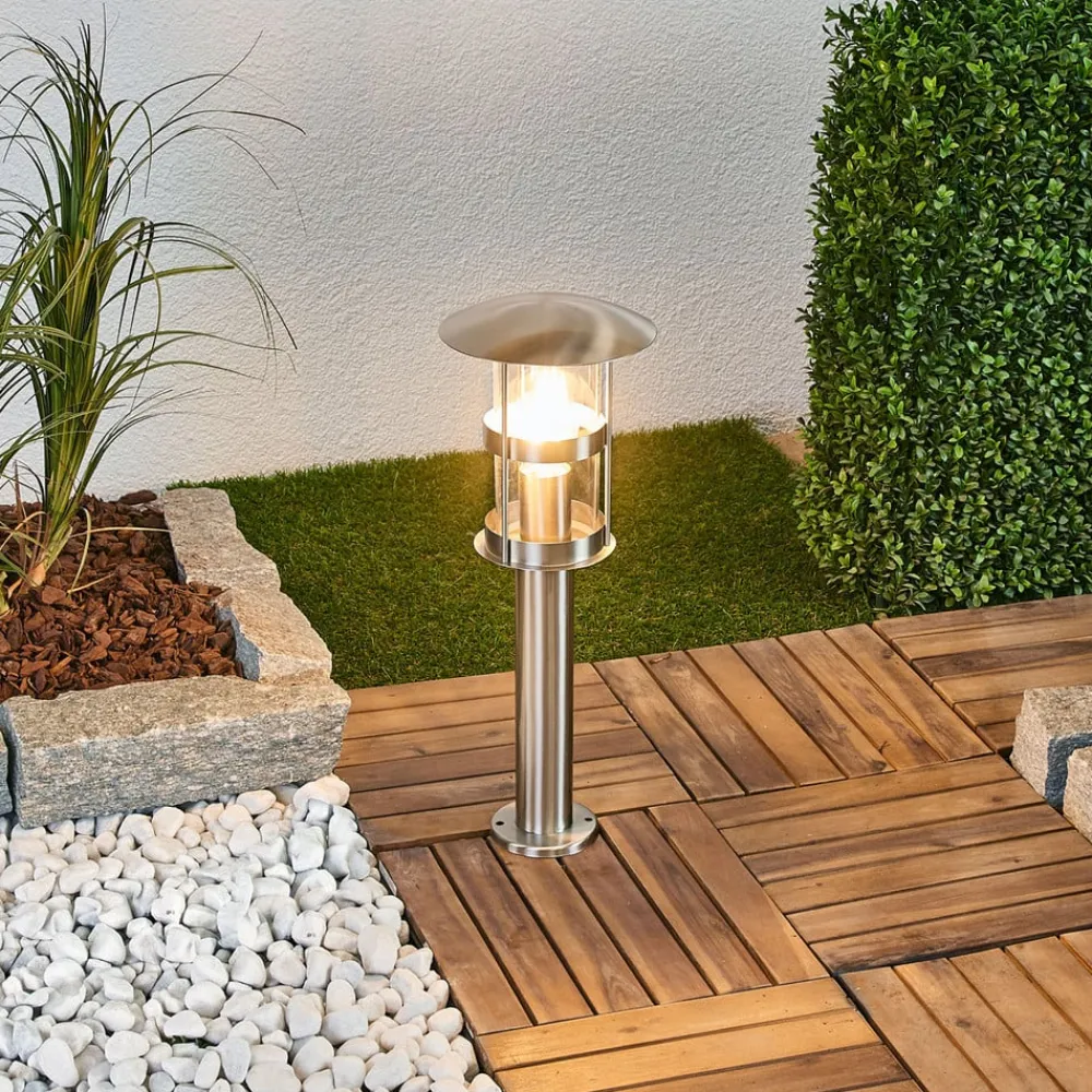 Lindby Terrassebelysning|Sokkellamper > Sokkellampe Noemi, grå, stål, 50 cm, IP44