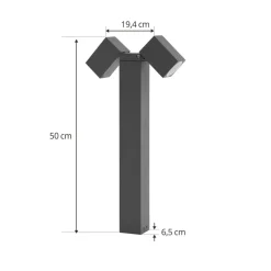 Lindby Terrassebelysning|Sokkellamper > sokkellampe Othil, 2 lyskilder, 50 cm, antracit, metal