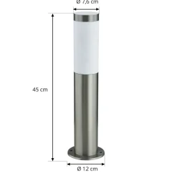 Sokkellamper|Sokkellamper Med Sensor ^ Lindby Sokkellampe Statius, grå, stål, sensor, 45 cm
