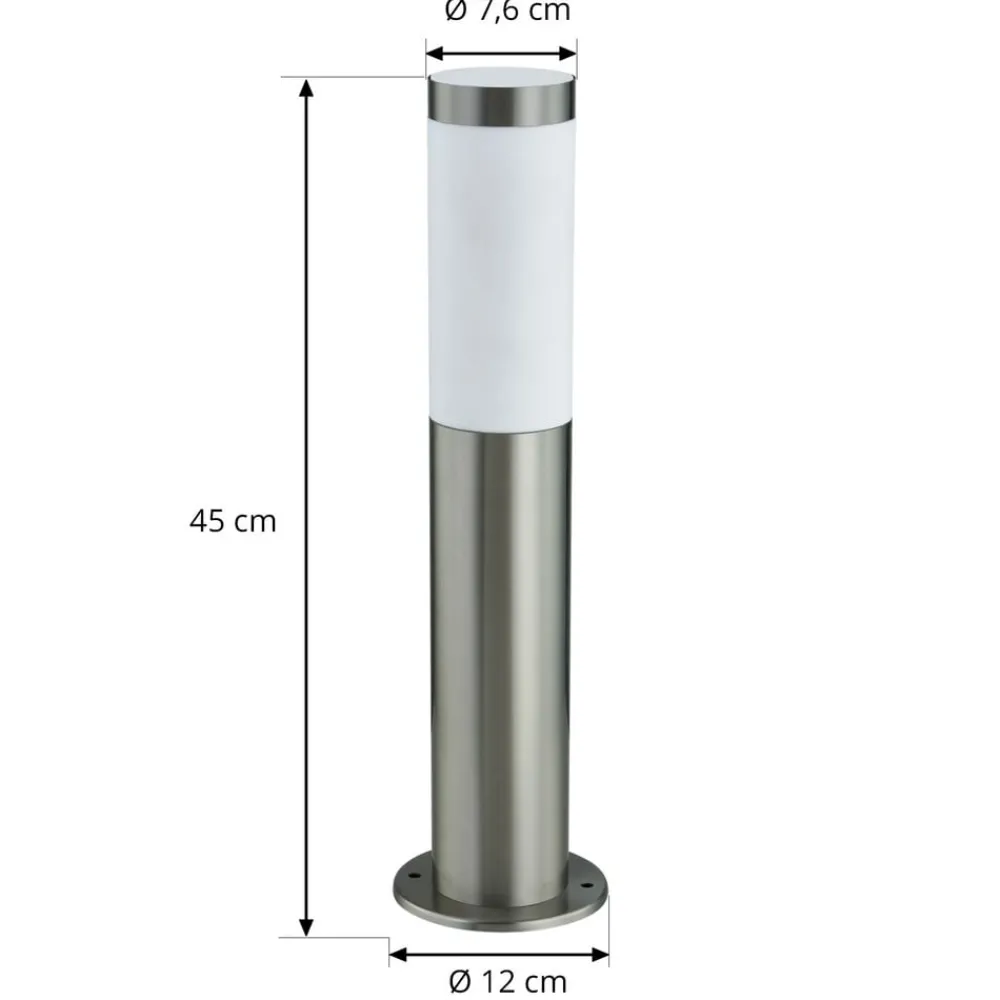 Sokkellamper|Sokkellamper Med Sensor ^ Lindby Sokkellampe Statius, grå, stål, sensor, 45 cm