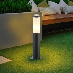 Lindby Terrassebelysning|Sokkellamper > sokkellampe Statius, højde 45 cm, antracit, stål
