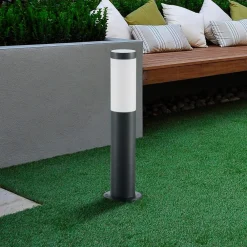 Lindby Terrassebelysning|Sokkellamper > sokkellampe Statius, højde 45 cm, antracit, stål