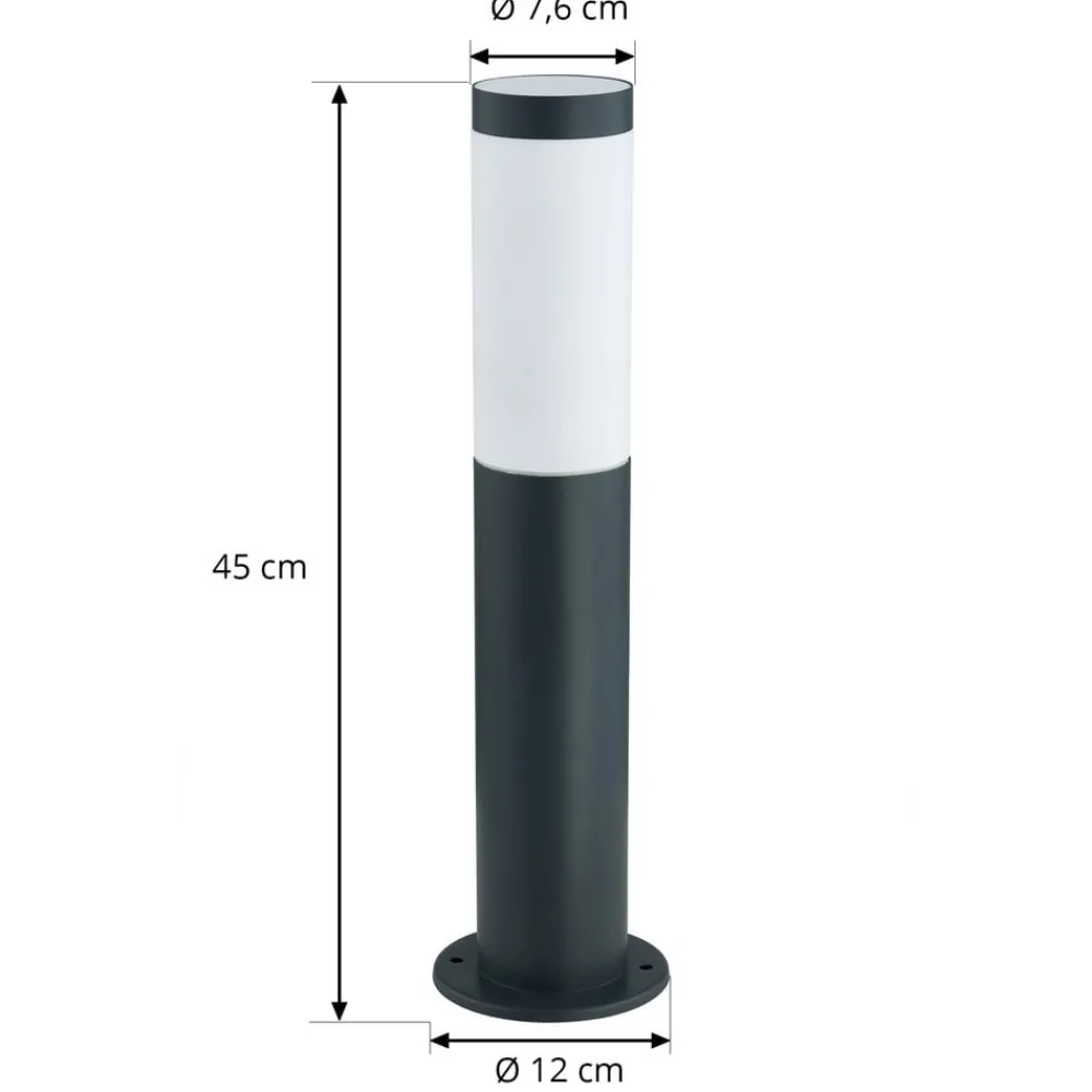 Lindby Terrassebelysning|Sokkellamper > sokkellampe Statius, højde 45 cm, antracit, stål