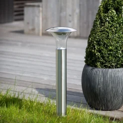 Solcellelamper|Terrassebelysning ^ Lindby Solar-LED-lampe med jordspyd Jolin, 66 cm, stål