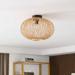 Lindby Loftlamper|Loftlamper > Solvira loftlampe, bambusflet, rund