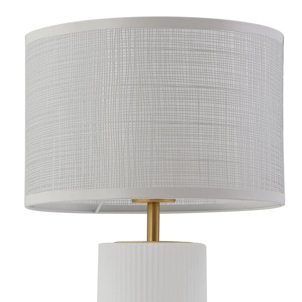 Pendellamper|Bordlamper ^ Lindby Sorscha bordlampe, hvid, jern, Ø 26 cm