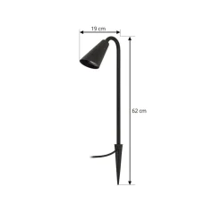Lindby Terrassebelysning|Udendørs Spot > Sorvete lampe med jordspyd, sort, metal, højde 62 cm