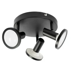 Loftlamper ^ Lindby -spot Ilda, 3-lys, Ø 20 cm, sort, jern