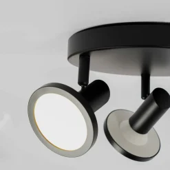Loftlamper ^ Lindby -spot Ilda, 3-lys, Ø 20 cm, sort, jern