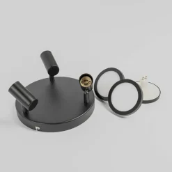 Loftlamper ^ Lindby -spot Ilda, 3-lys, Ø 20 cm, sort, jern