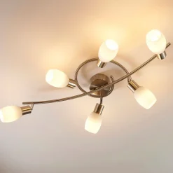Lindby Loftlamper|Loftlamper > spotlight Arda, 75 cm, 6 lyskilder, nikkel, glas, E14