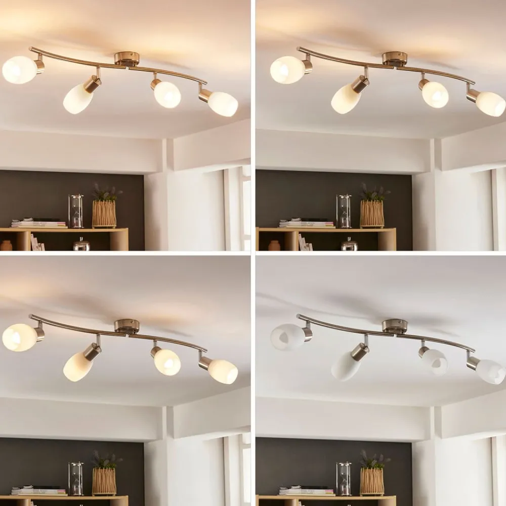 Lindby Loftlamper|Loftlamper > spotlight Arda, 70 cm, 4 lyskilder, nikkel, glas, E14