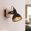 Lindby Gang|Pendellamper > spotlight Aylis, højde 14 cm, sort, træ, E14