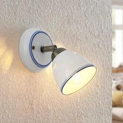 Lindby Loftlamper|Spotlights > spotlight Eneas, højde 16 cm, hvid, 1 lyskilde, keramik