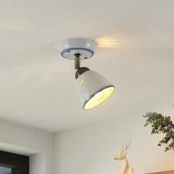 Lindby Loftlamper|Spotlights > spotlight Eneas, højde 16 cm, hvid, 1 lyskilde, keramik