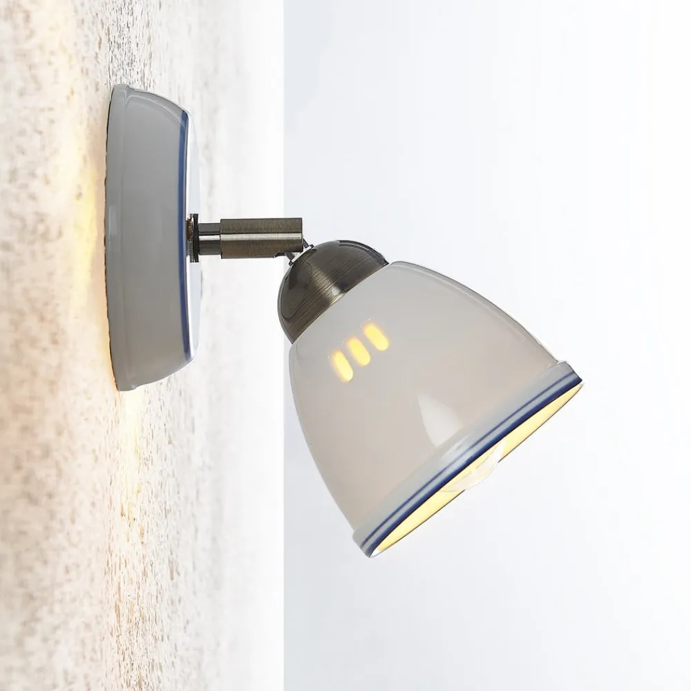 Lindby Loftlamper|Spotlights > spotlight Eneas, højde 16 cm, hvid, 1 lyskilde, keramik