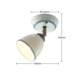 Lindby Loftlamper|Spotlights > spotlight Eneas, højde 16 cm, hvid, 1 lyskilde, keramik