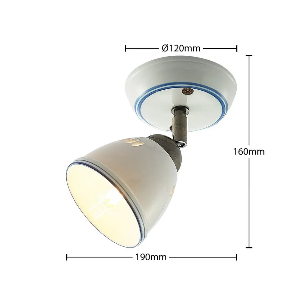 Lindby Loftlamper|Spotlights > spotlight Eneas, højde 16 cm, hvid, 1 lyskilde, keramik