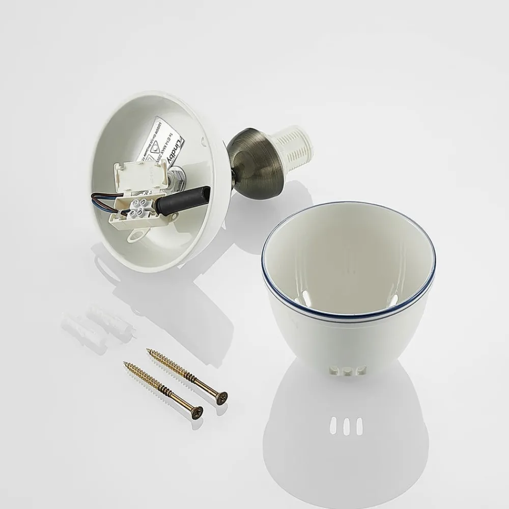 Lindby Loftlamper|Spotlights > spotlight Eneas, højde 16 cm, hvid, 1 lyskilde, keramik
