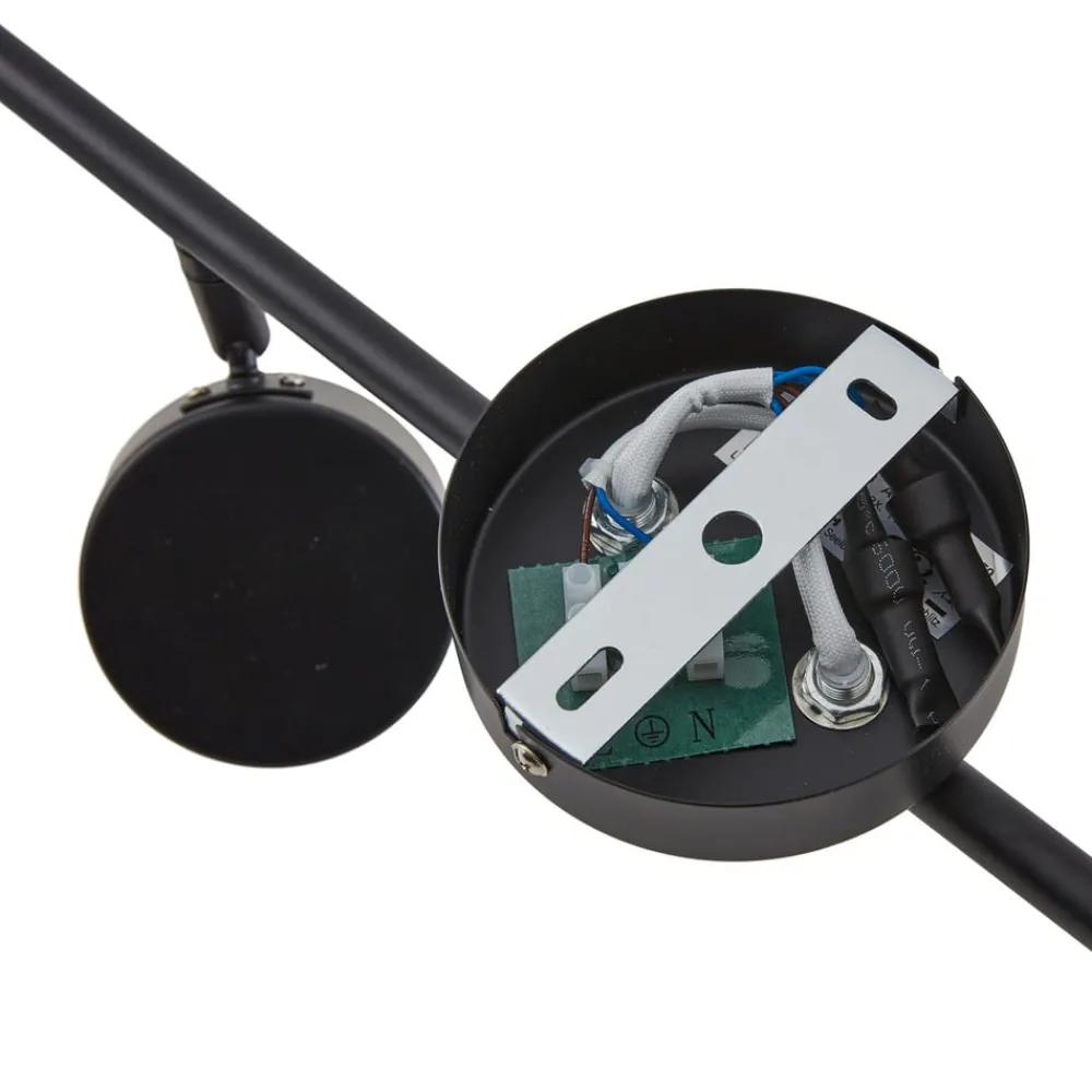 Lindby Arbejdsrum/Kontor|Loftlamper > spotlight Jyla, sort, linse, 3.000 K, 6-lys, GX53