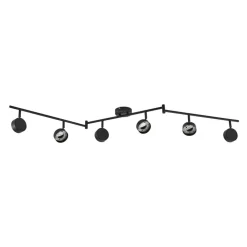 Arbejdsrum/Kontor ^ Lindby -spotlight Jyla, sort, linse, 4.200 K, 6-lys, GX53