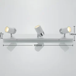 Lindby Loftlamper|Spotlights > spotlight Kardo, 3 lyskilder, hvid, metal, IP44