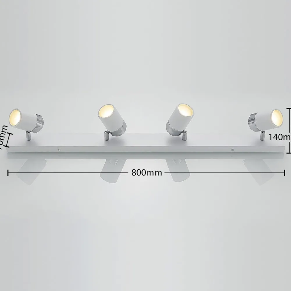 Loftlamper|Spotlights ^ Lindby spotlight Kardo, 4 lyskilder, hvid, metal, IP44