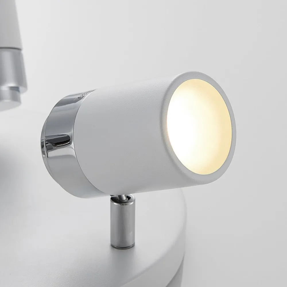 Loftlamper|Spotlights ^ Lindby spotlight Kardo, roundel, 3 lyskilder, hvid, metal, IP44