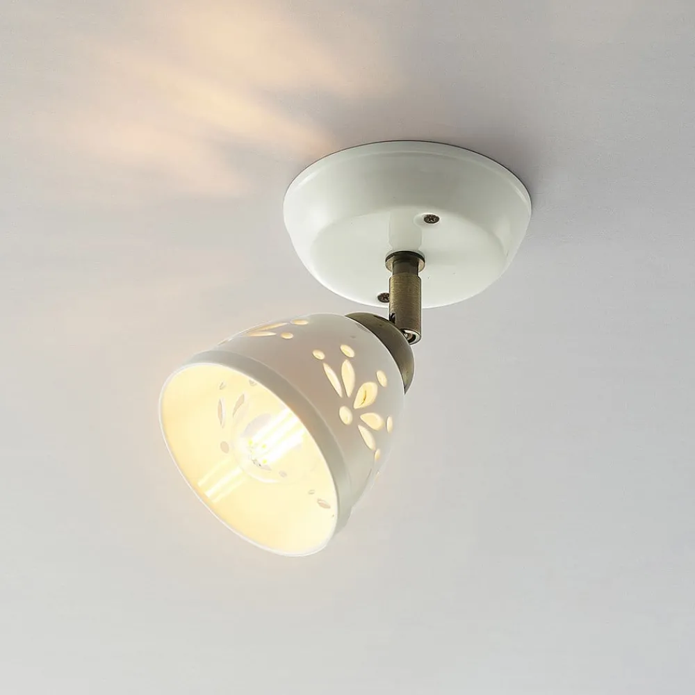 Lindby Gang|Pendellamper > spotlight Sanrike, højde 16 cm, 1 lyskilde, hvid, keramik