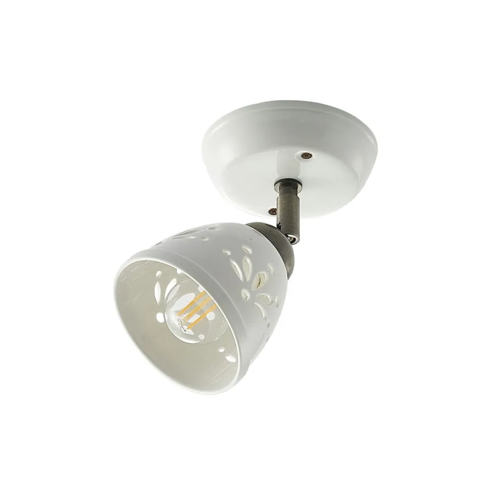 Lindby Gang|Pendellamper > spotlight Sanrike, højde 16 cm, 1 lyskilde, hvid, keramik