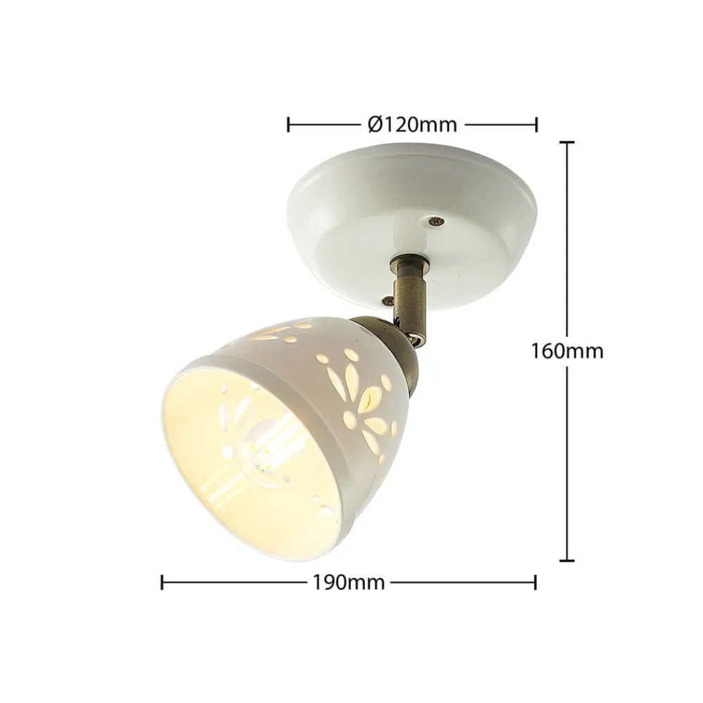 Lindby Gang|Pendellamper > spotlight Sanrike, højde 16 cm, 1 lyskilde, hvid, keramik