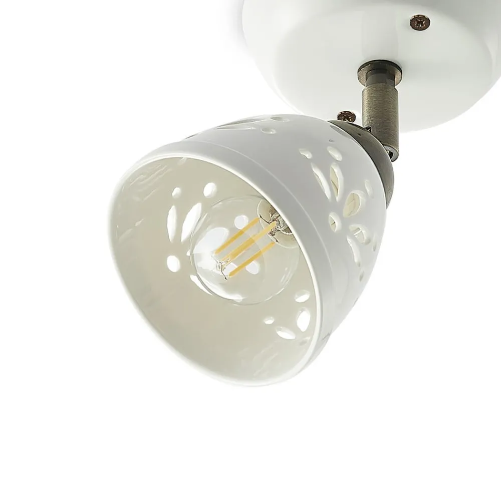 Lindby Gang|Pendellamper > spotlight Sanrike, højde 16 cm, 1 lyskilde, hvid, keramik