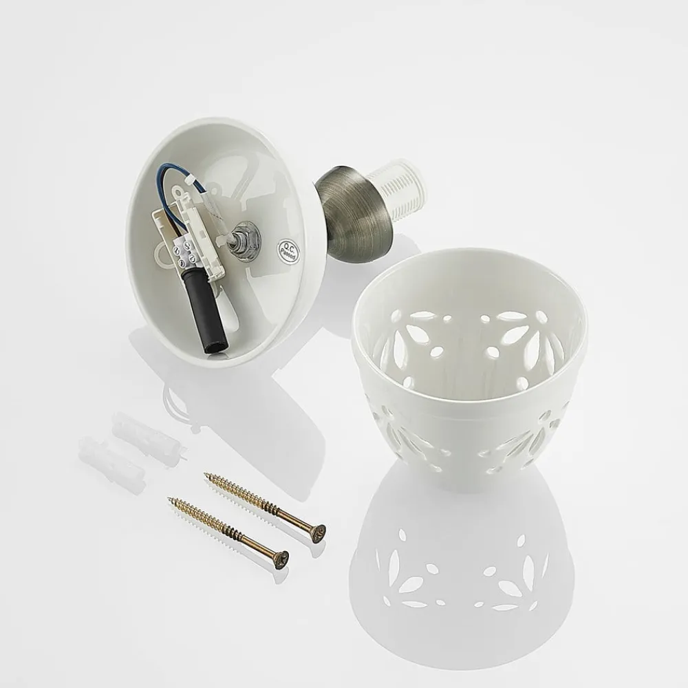 Lindby Gang|Pendellamper > spotlight Sanrike, højde 16 cm, 1 lyskilde, hvid, keramik